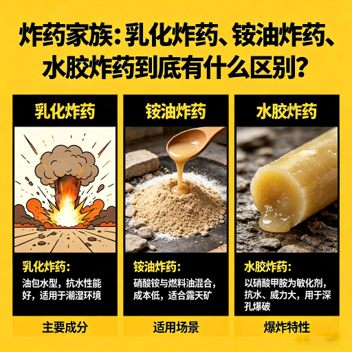 象州炸药家族：乳化炸药、铵油炸药、水胶炸药到底有什么区别？